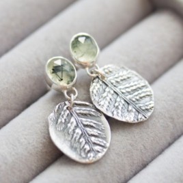 Nature inspired earrings with rutilated prehnites