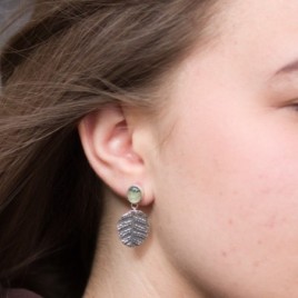 Nature inspired earrings with rutilated prehnites