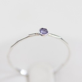 Iolite - skinny stackable ring