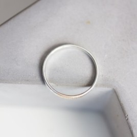 White and gold texture - sterling silver stackable ring with a gold section