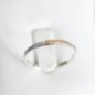 White and gold texture - sterling silver stackable ring with a gold section