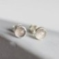 Grey moonstone stud earrings, sterling silver or gold