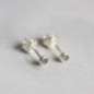 Grey moonstone stud earrings, sterling silver or gold