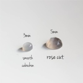 Grey moonstone stud earrings, sterling silver or gold