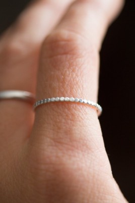 Flattened beaded ring