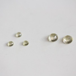 Lemon Quartz - skinny stackable ring with rose cut Lemon Quartz