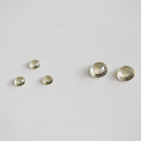 Lemon Quartz - skinny stackable ring with rose cut Lemon Quartz