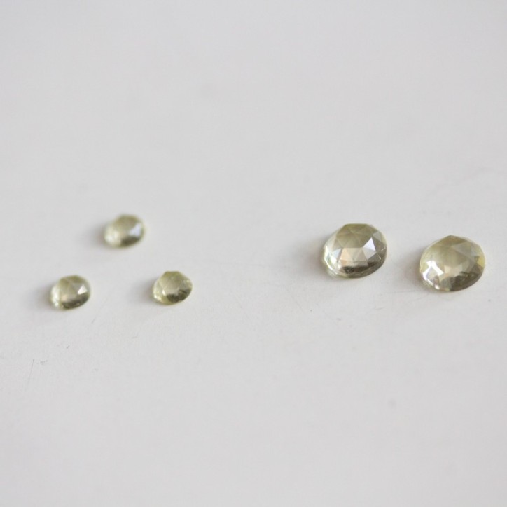 Lemon Quartz - skinny stackable ring with rose cut Lemon Quartz