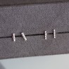 Twisted bar stud earrings - sterling silver