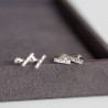 Twisted bar stud earrings - sterling silver