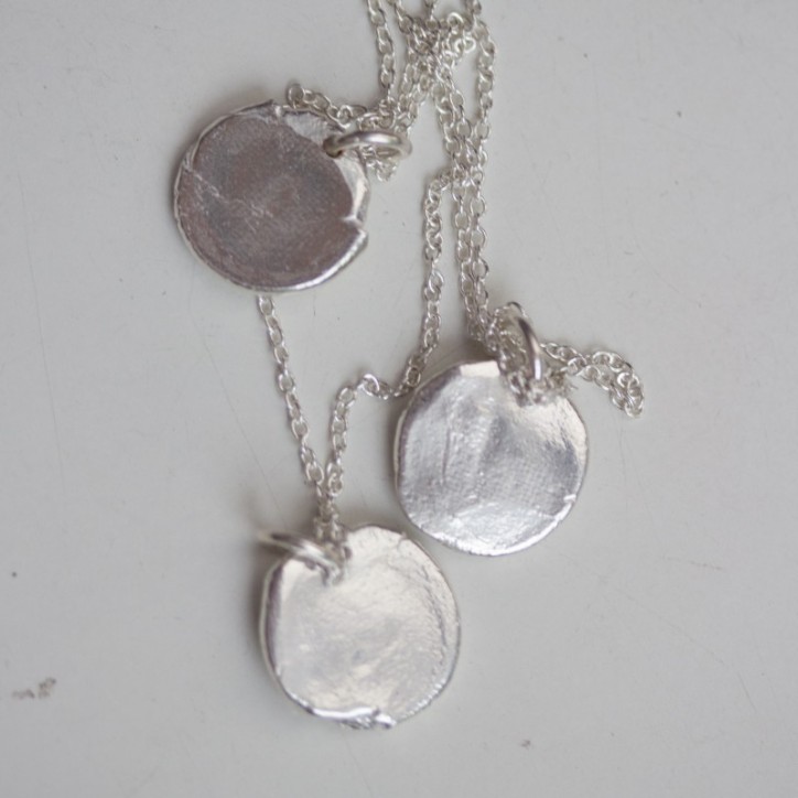 Initial necklace with a typewriter font initial, fine silver, lowercase Initial necklace with a typewriter font initial, fine silver, lowercase