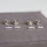 Twisted bar stud earrings - sterling silver