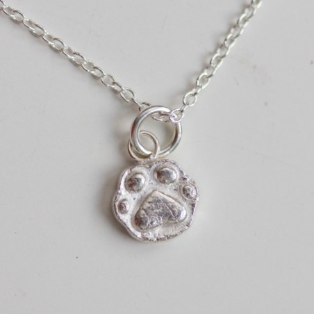 Cat paw pendant - fine silver charm necklace