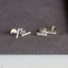 Twisted bar stud earrings - sterling silver