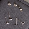 Twisted bar stud earrings - sterling silver