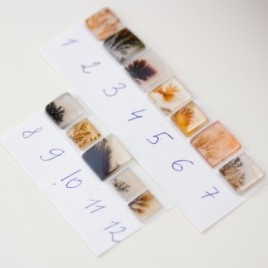 Dendritic agate ring, square, silver or gold