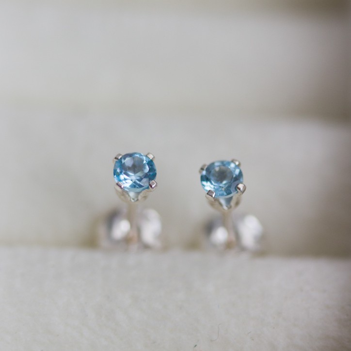 Tiny Swiss Blue Topaz stud earrings Tiny Swiss Blue Topaz stud earrings