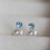 Tiny Swiss Blue Topaz stud earrings