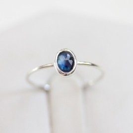 Natural blue Australian parti-Sapphire ring - deep blue