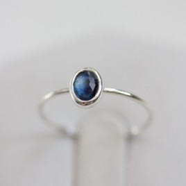 Natural blue Australian parti-Sapphire ring - deep blue