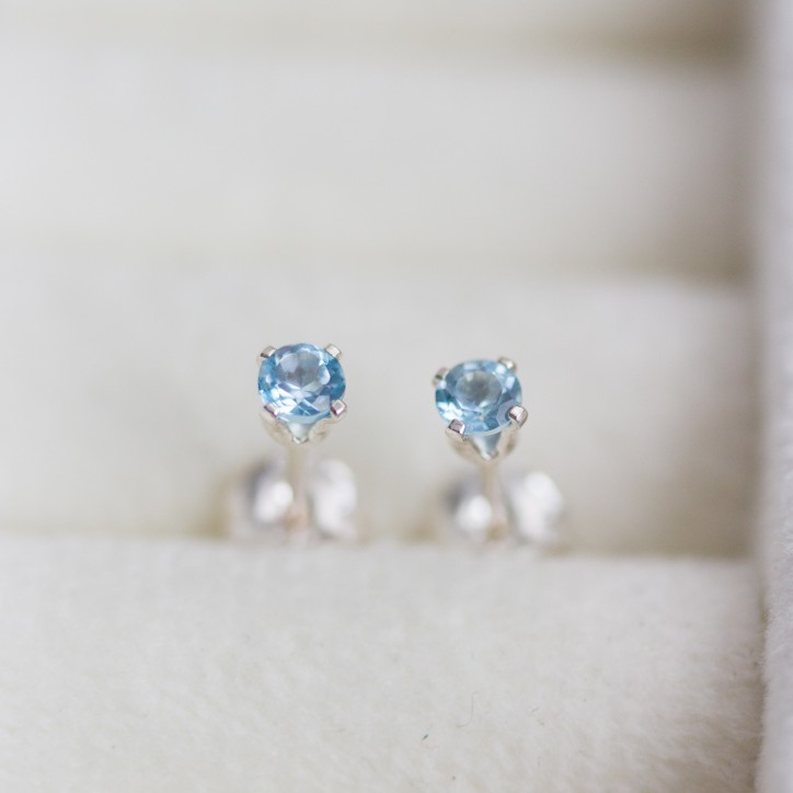 Tiny Swiss Blue Topaz stud earrings Tiny Swiss Blue Topaz stud earrings