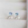 Tiny Swiss Blue Topaz stud earrings