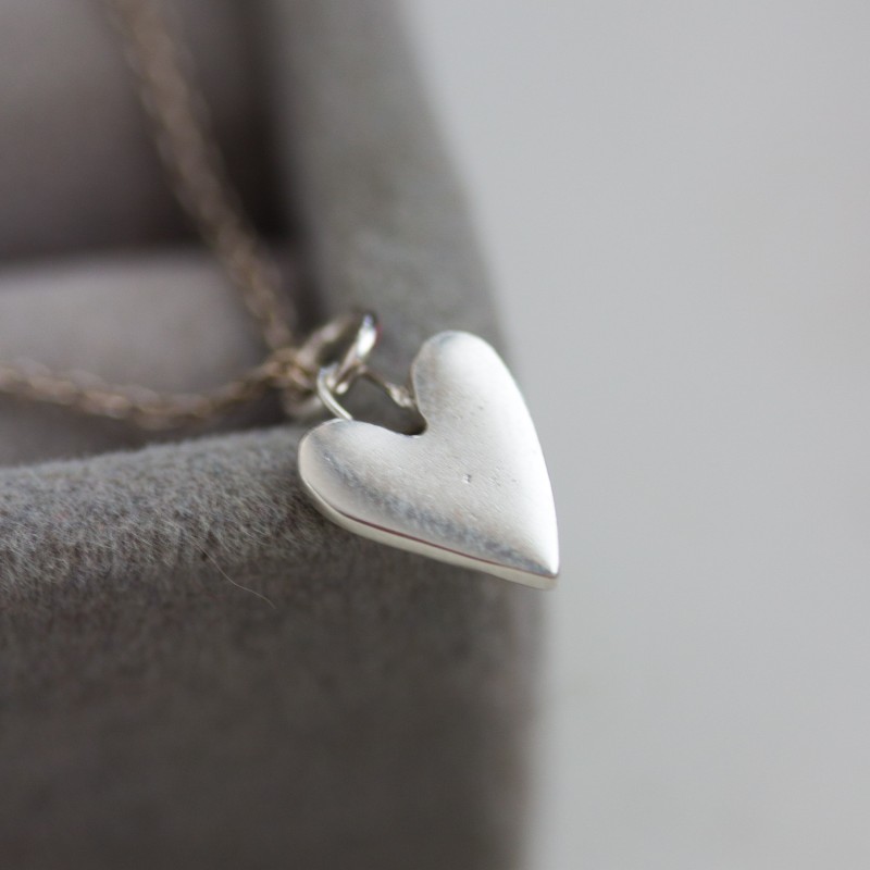 Heart pendant - sterling silver charm necklace