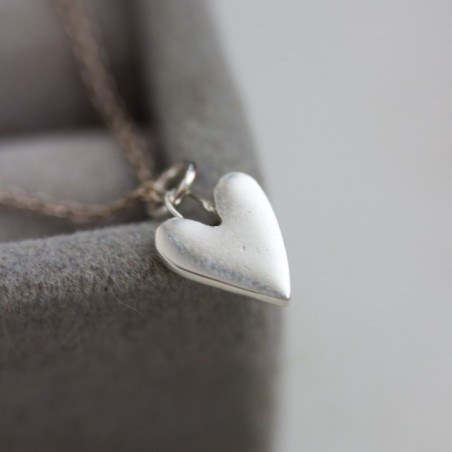 Heart pendant - sterling silver charm necklace