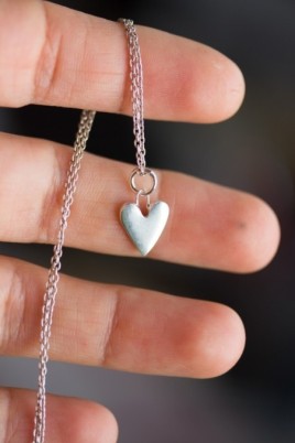 Heart pendant - sterling silver charm necklace