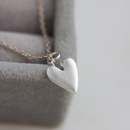 Heart pendant - sterling silver charm necklace