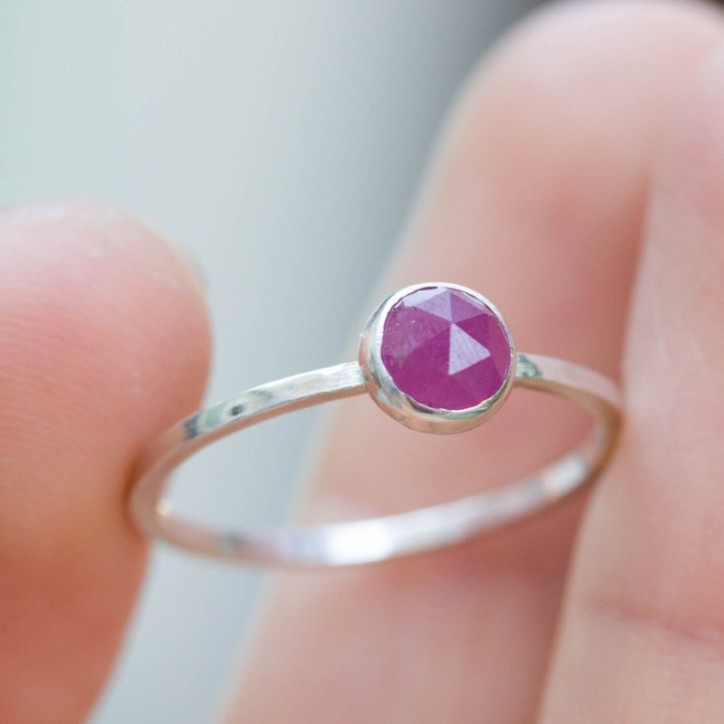 Ruby ring - skinny stackable ring with Ruby gemstone, July birthstone Ruby ring - skinny stackable ring with Ruby gemstone, July birthstone