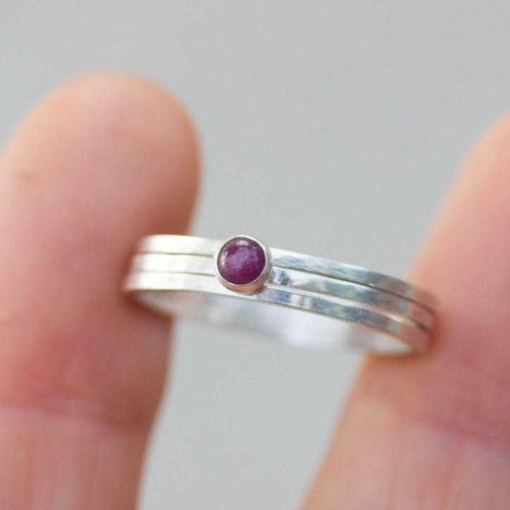 Ruby ring - skinny stackable ring with Ruby gemstone, July birthstone Ruby ring - skinny stackable ring with Ruby gemstone, July birthstone