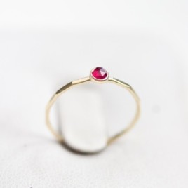 Ruby ring - skinny stackable ring with Ruby gemstone, July birthstone