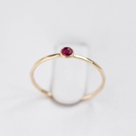 Ruby ring - skinny stackable ring with Ruby gemstone, July birthstone