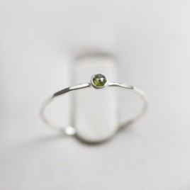 Green Diamond - stackable ring with 3mm rose cut diamond