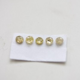 Pale yellow Diamond - stackable ring with 3mm rose cut diamond