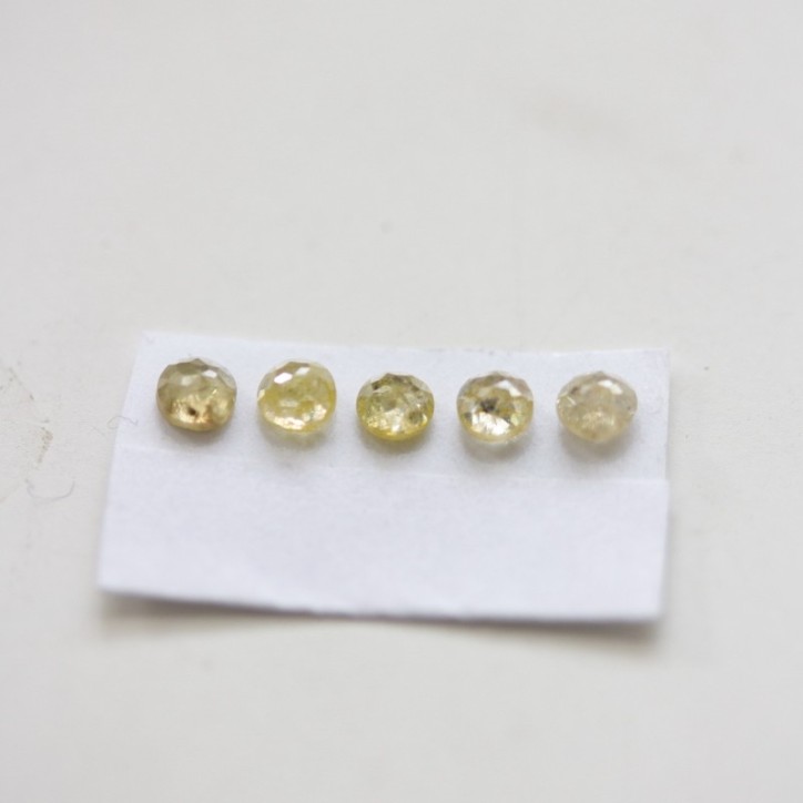 Pale yellow Diamond - stackable ring with 3mm rose cut diamond Pale yellow Diamond - stackable ring with 3mm rose cut diamond