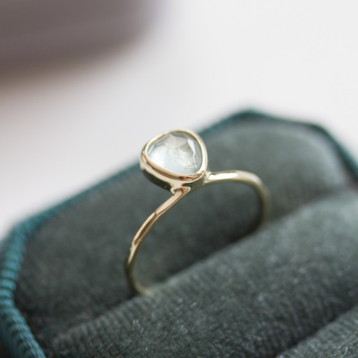 Free form Aquamarine ring, stackable ring, March birthstone Free form Aquamarine ring, stackable ring, March birthstone