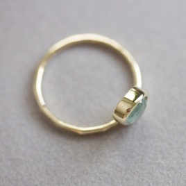 Free form Aquamarine ring, stackable ring, March birthstone