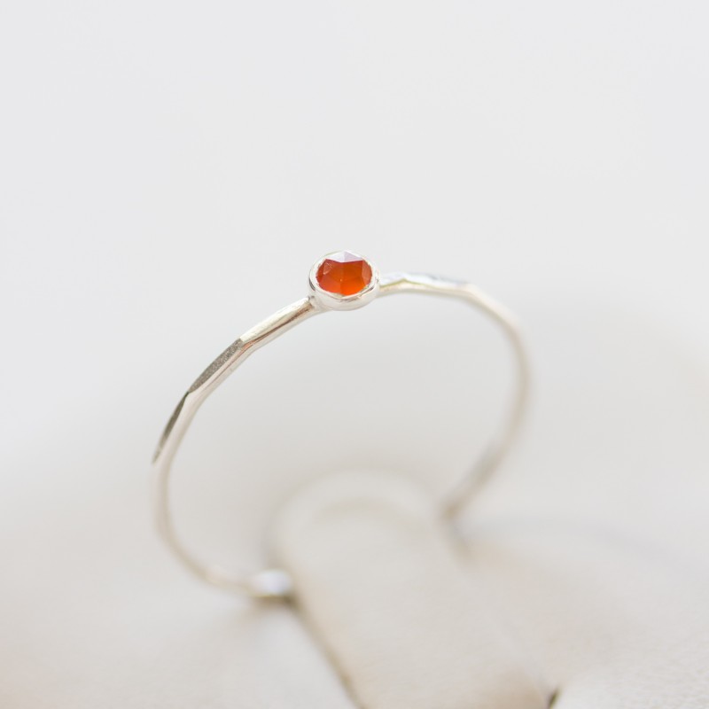 Carnelian ring - skinny stackable