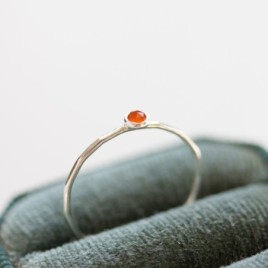 Carnelian ring - skinny stackable
