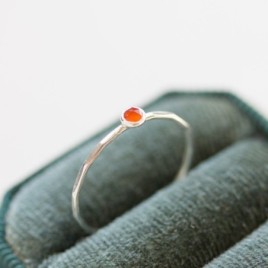 Carnelian ring - skinny stackable