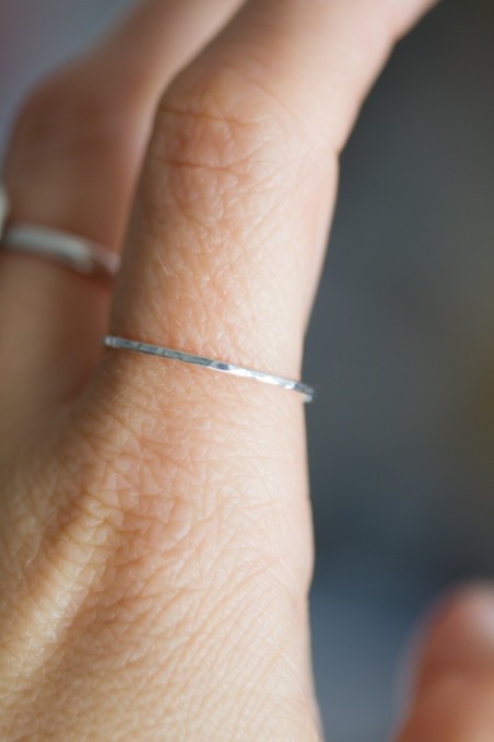 Skinny textured ring - tiny stackable ring