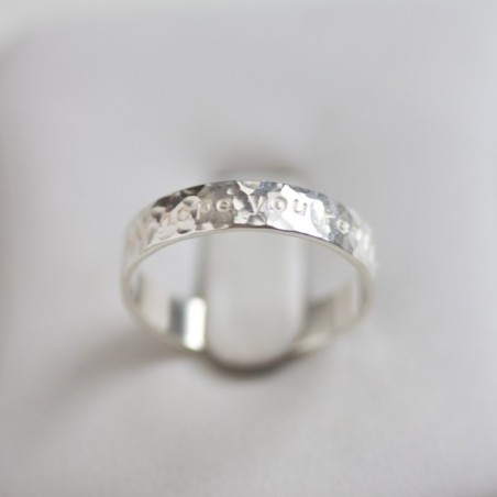 Textured personalized ring, 3 or 4mm wide