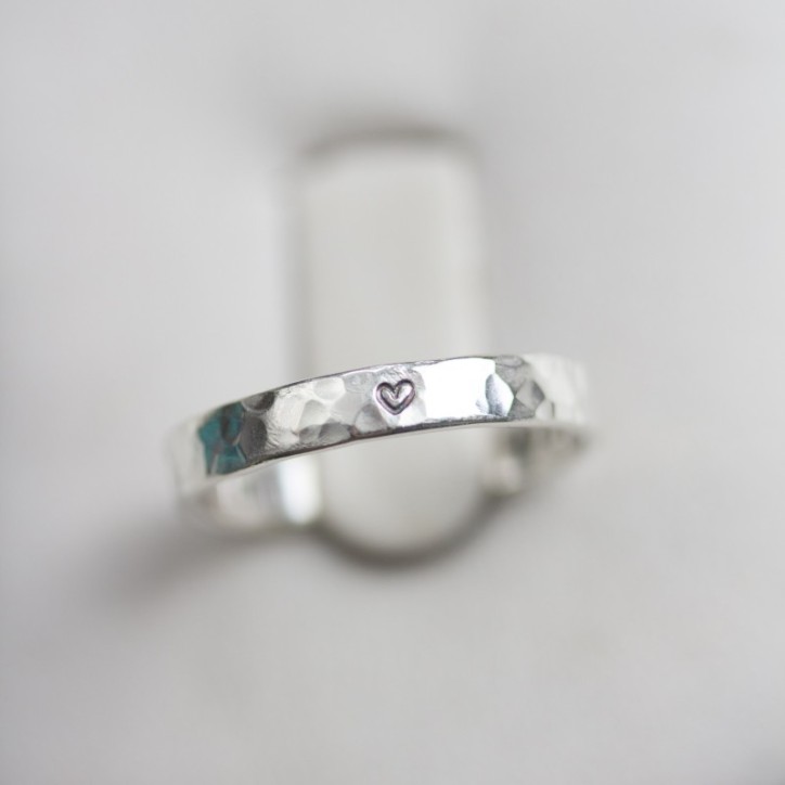 Textured personalized ring, 3 or 4mm wide Textured personalized ring, 3 or 4mm wide
