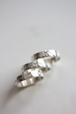 Textured personalized ring, 3 or 4mm wide
