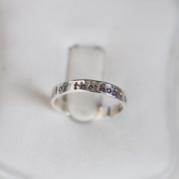 Textured personalized ring, 3 or 4mm wide Textured personalized ring, 3 or 4mm wide