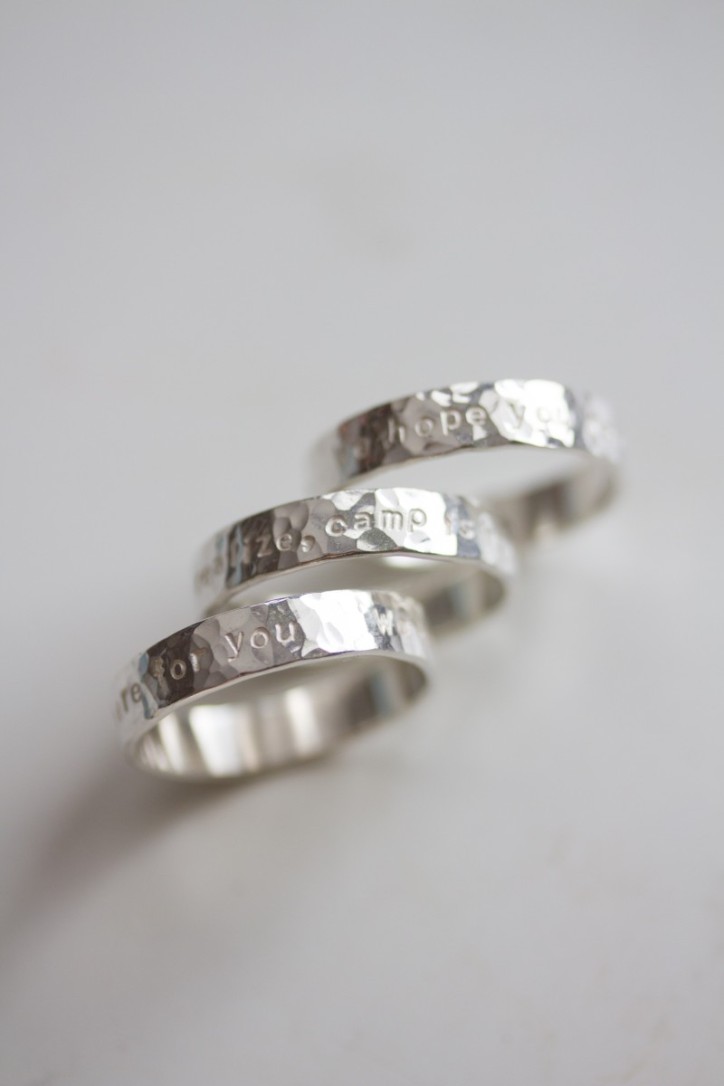 Textured personalized ring, 3 or 4mm wide Textured personalized ring, 3 or 4mm wide