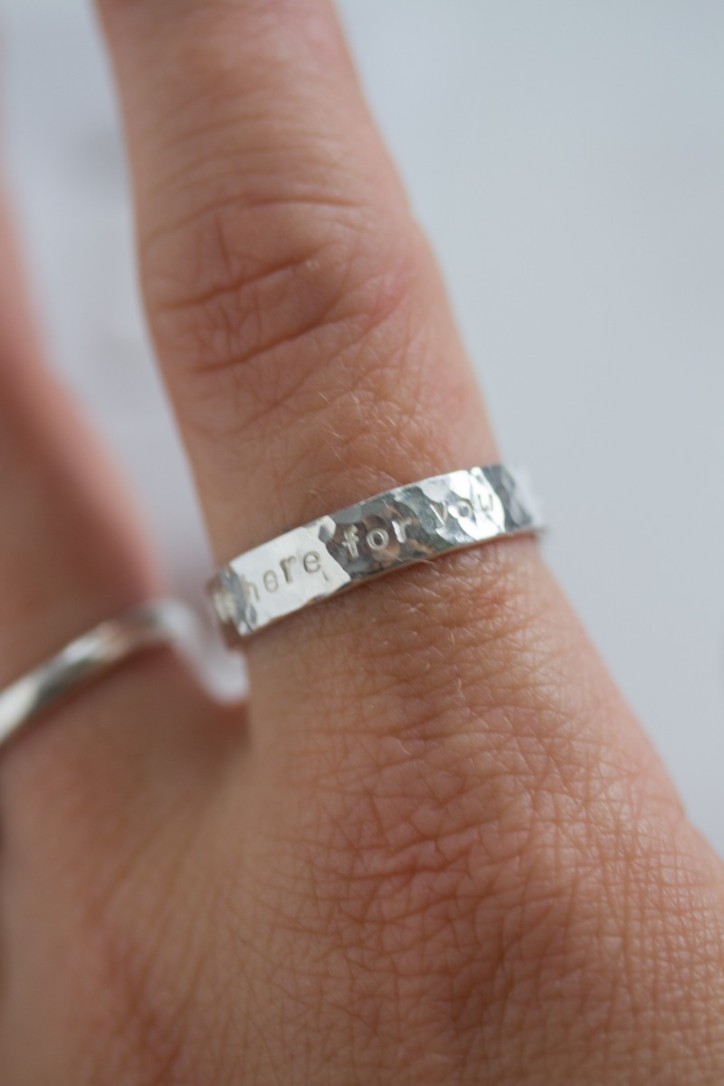 Textured personalized ring, 3 or 4mm wide Textured personalized ring, 3 or 4mm wide