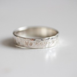 Textured personalized ring, 3 or 4mm wide